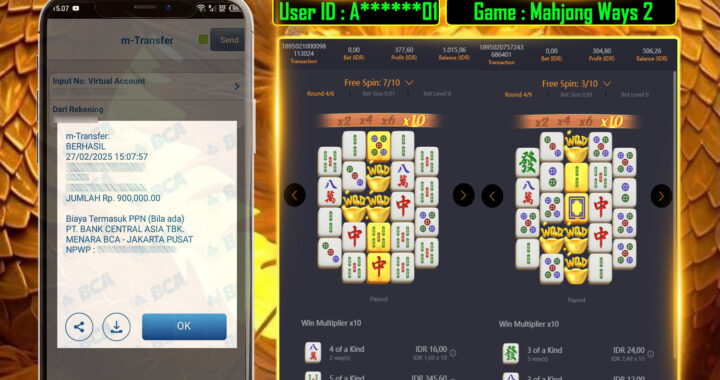 MEJASLOT Bukti Kemenangan PgSoft MAHJONG WAYS 2