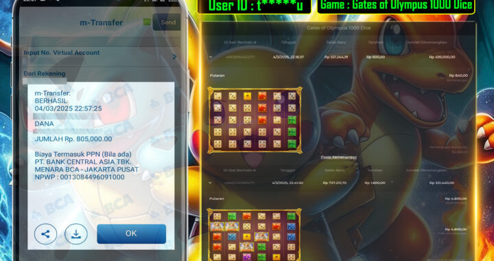 MEJASLOT Bukti Kemenangan Pragmatic Play Gates of Olympus 1000 Dice