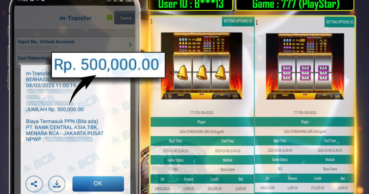 MEJASLOT Bukti Kemenangan PlayStar 777