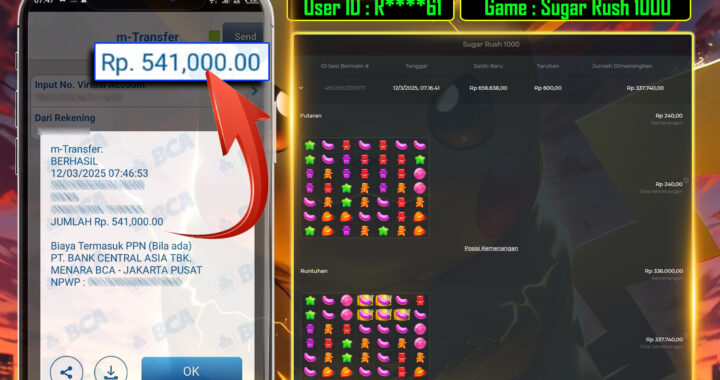 MEJASLOT Bukti Kemenangan Pragmatic Play SUGAR RUSH 1000