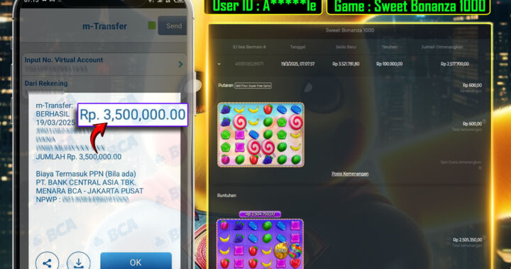 MEJASLOT Bukti Kemenangan Pragmatic Play SWEET BONANZA 1000