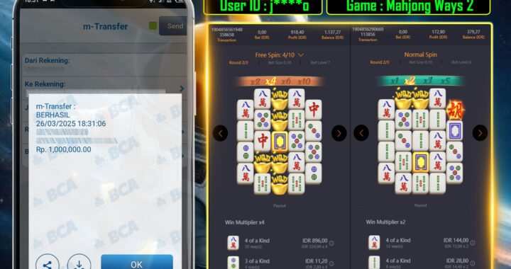 MEJASLOT Bukti Kemenangan Mahjong Ways 2 (PG Soft)