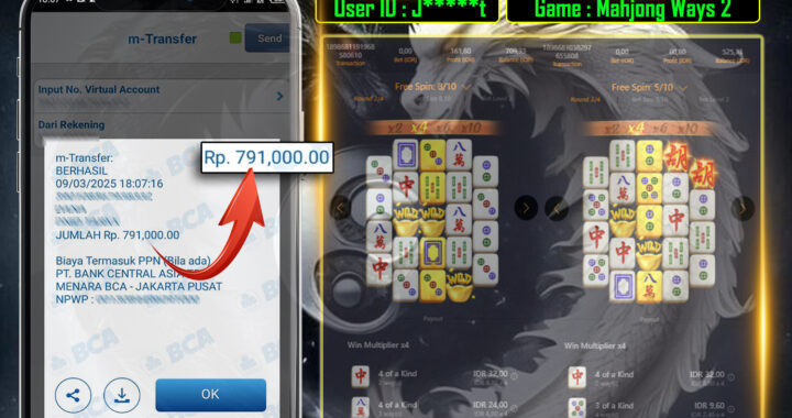 MEJASLOT Bukti Kemenangan Mahjong Ways2 ( Pg Soft )