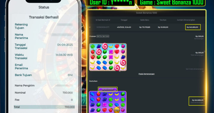 MEJASLOT Bukti Kemenangan Pragmatic Play SWEET BONANZA 1000