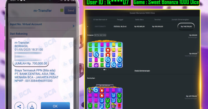 MEJASLOT Bukti Kemenangan PragmaticPlay SWEET BONANZA 1000 Dice