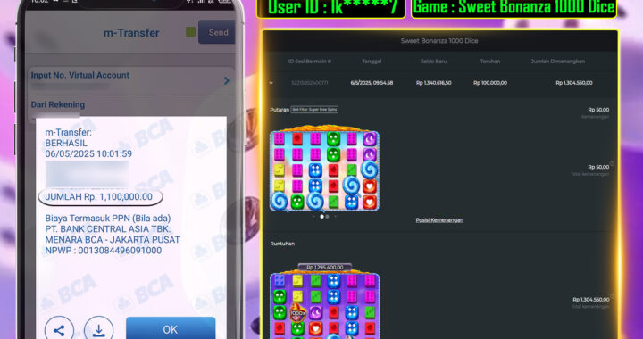 MEJASLOT Bukti Kemenangan Pragmatic Play SWEET BONANZA 1000 Dice