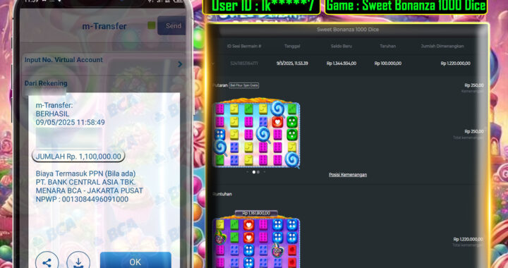 MEJASLOT Bukti Kemenangan Pragmatic Play SWEET BONANZA 1000 Dice